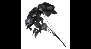 Halloween bruidsboeket met zwarte rozen