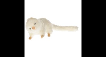Hansa Knuffel Fret - wit - 23 cm - pluche - marter knuffels - knuffeldier - realistisch - knuffelfre
