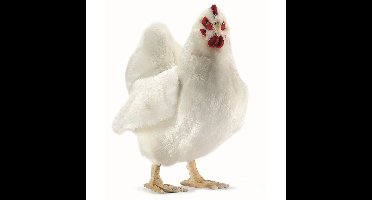 Hansa pluche kip - knuffel - wit - 40 cm - knuffeldier - staand