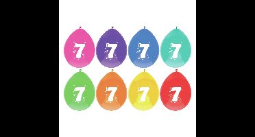 Haza Ballonnen 7 jaar - leeftijd verjaardag - 6x stuks - 29 cm - versiering - feestartikelen