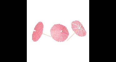 IJsparasols cocktailprikkers - 10x stuks - rood - 10 cm - decoratie prikkers - Feestelijk