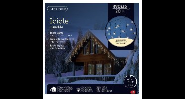 Ijspegelverlichting - 490 led lampjes - warm wit - 20 m - buiten - 8 functies -lichtsnoer
