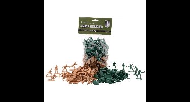 JohnToy Soldaatjes - plastic - 100x stuks - speelfiguren - army forces leger figuren