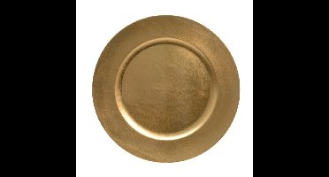 Kaarsenbord/onderbord - goud glimmend - 33 cm - kunststof - onderbord kerstdiner