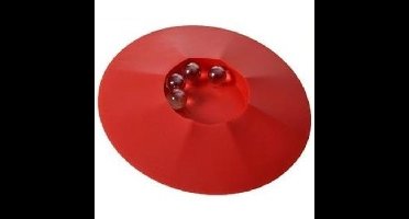Knikkerpot van kunststof - 17 cm - rood - met knikkers - voor binnen en buiten