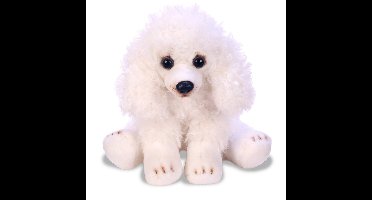 Knuffel Poedel hond - wit - 12 cm - pluche - knuffelhond - knuffeldieren