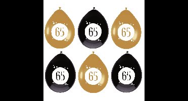 Leeftijd verjaardag thema ballonnen 65 jaar 6x stuks 30 cm