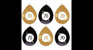 Leeftijd verjaardag thema ballonnen 70 jaar 6x stuks 30 cm