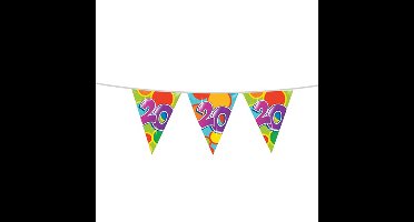 Leeftijd verjaardag thema vlaggetjes 20 jaar plastic 10 meter