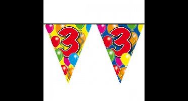 Leeftijd vlaggenlijn - 3 jaar - 10 meter - verjaardag versiering - vlaggetjes