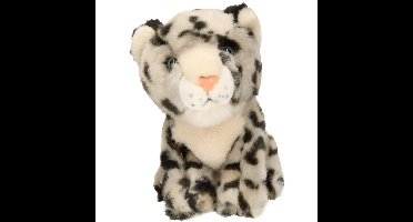 Luipaard speelgoed artikelen sneeuwluipaard knuffelbeest gevlekt 18 cm
