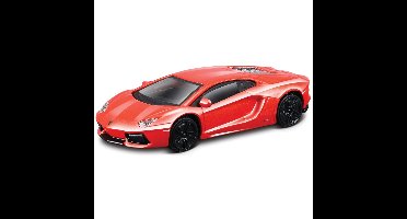 Modelauto Lamborghini Aventador - metallic oranje - 11 cm - schaal 1:43 - spelgoedauto