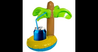 Opblaasbare drankhouder palmboom - 22 cm - blikjeshouder - zwembad - hawaii