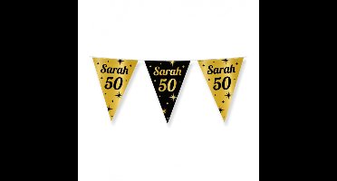Paperdreams Vlaggenlijn - luxe Sarah/50 jaar feest- 10m - goud/zwart - folie