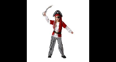 Piraten/zeerover verkleedkostuum - kinderen - rood - carnaval - 4-delig