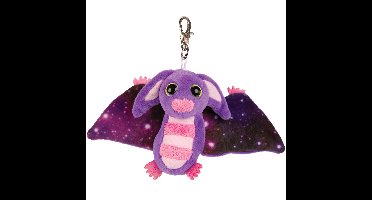 Pluche knuffeldier vleermuis - paars/roze - 9 cm - sleutelhanger