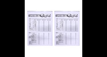 Scoreblok Yahtzee - 2x - blok 100 vellen - dobbelspel - punten opschrijven - 10 x 15 cm