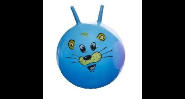 Skippybal met dieren gezicht blauw 46 cm