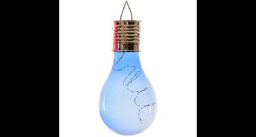 Solar hanglamp bol/peertje - blauw - kunststof - 14 cm - LED