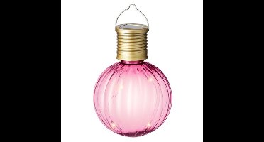 Solar lampion voor buiten - LED - roze - 11 cm - buitenverlichting