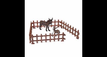 Speelgoed boerderij - met 4x hekjes - kunststof - 23 x 6 cm