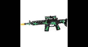 Speelgoed machinegeweer - met licht en geluid - groen - 40 cm - speelgoed geweer