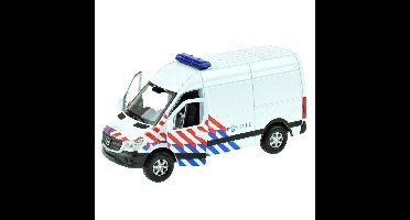 Speelgoed Mercedes Politie auto - wit - die cast metaal - 11 cm - Model Sprinter