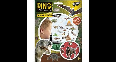 Totum Auto raamstickers - 45x stuks - dinosaurus thema - voor kinderen
