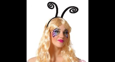 Verkleed diadeem vlinder/Aliens sprieten - zwart - meisjes/dames - Carnaval