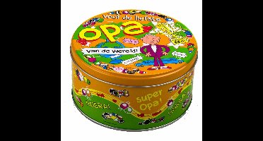 Voor de liefste opa snoeptrommel/koektrommel - 14 x 7,5 cm - Opa cadeaus - Bewaarblikken