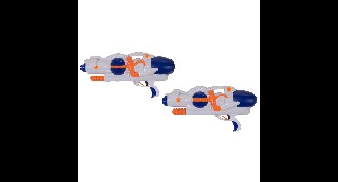 Waterpistool/waterpistolen wit/blauw 38 cm