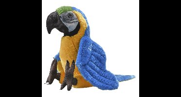 Wild Republic Ara knuffel - blauw - pluche - 33 cm - vogels - dieren - papegaai