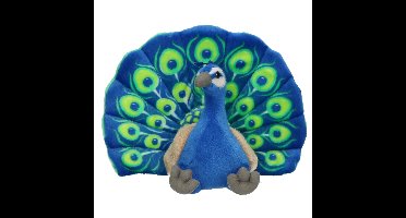 Wild Republic knuffel Pauw - 30 cm - pluche - groen/blauw - vogels