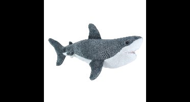 Wild Republic Pluche knuffel witte haai - haaien/vissen - 30 cm