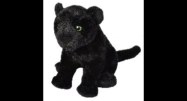 Wild Republic Pluche panter knuffel - zwart - 40 cm - knuffeldier - panterknuffel