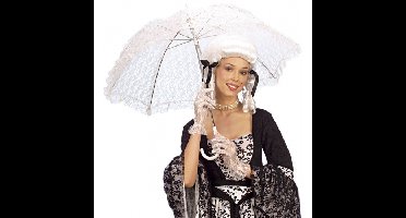 Witte kanten carnaval paraplu - dames - geschiedenis - nette dame - verkleed artikel