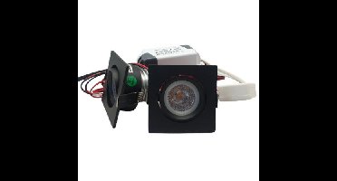 Set 2 x vierkante led inbouwspot 4W zwart