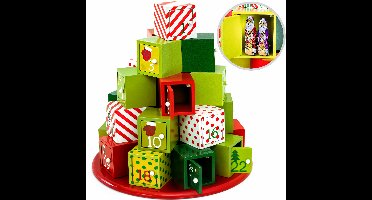 Adventskalender Doppelsteen Hout Rond