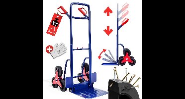 Steekwagen Blauw Rood Staal 65x47x115cm 200kg Trap