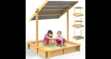 Zandbak met deksel 120x120cm in hoogte verstelbaar dak