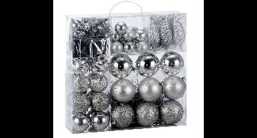 Kerstboom decoraties - Set van 103 - zilverkleurig