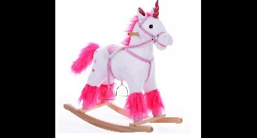 Hobbel Eenhoorn, schommelpaard met stijgbeugels, zadel en geluidsfunctie