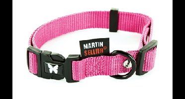 MARTIN SELLIER HALSBAND NYLON ROZE VERSTELBAAR 10 MMX20-30 CM
