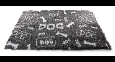 VETBED DOG PRINT GRIJS / WIT 50X75 CM