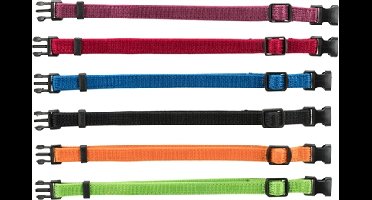 TRIXIE PUPPY HALSBAND SET ZWART/ROOD/BLAUW/APPEL/PAPAYA/ORCHIDEE 22-35 CM 6 ST