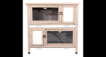 TRIXIE NATURA KONIJNENHOK MET ISOLATIE GRIJS 116X65X113 CM