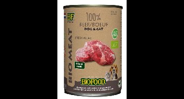 BIOFOOD ORGANIC HOND 100% RUND BLIK 12X400 GR