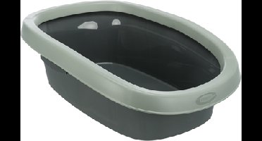 TRIXIE KATTENBAK CARLO BE ECO MET RAND ANTRACIET / GRIJS 58X38X17 CM