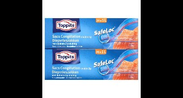 Toppits Safeloc Zip-Diepvrieszakken 1L met 20 Stuks