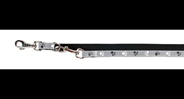 TRIXIE HONDENRIEM CAVO REFLECT VERSTELBAAR ZWART / ZILVERGRIJS 200X2 CM